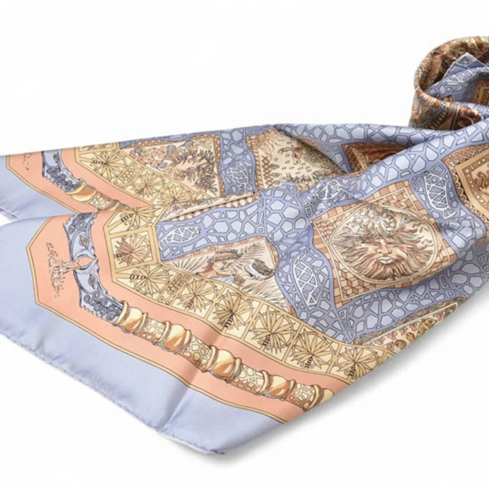 HERMES Blue Silk Scarf - Picture 3 of 9